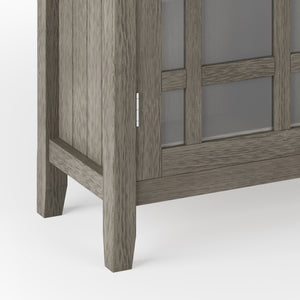 English Elm Bedford Medium Storage Cabinet - Handcrafted Farmhouse Grey With Glass Doors & Adjustable Shelves B136P158489