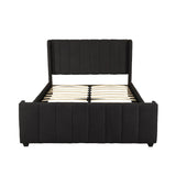 Christopher Knight Home® - Noble House - Antoinette Fully-Upholstered Bed Frame - Queen-Size - Traditional - Black