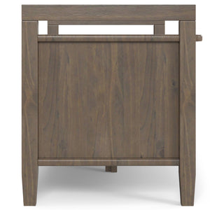 English Elm Ela Handcrafted Smoky Brown Entryway Storage Bench with 3 Shaker Doors, Shelves & Bronze Pulls B136P158603