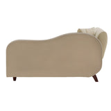 Homelegance By Top-Line Verbena Two-Tone Dark & Light Functional Chaise With 1 Pillow Beige Polyester