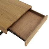 Homelegance By Top-Line Saskai Wood Finish Tables with Drawers Brown MDF