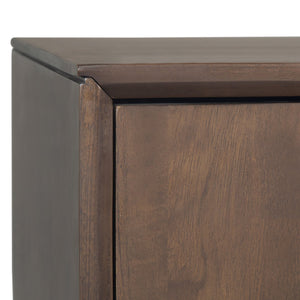 English Elm Banting Mid Century Sideboard Walnut Brown – Solid Rubberwood, Metal Frame, 4 Drawers & Adjustable Shelves B136P158464