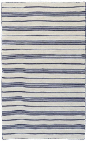 Feizy Rugs Duprine Eco-friendly Hand-woven Indoor Rug - Stylish Nautical Design With Classic Pin Stripes White,Ivory,Blue Pet,Polyester 7220560fnvy000e10