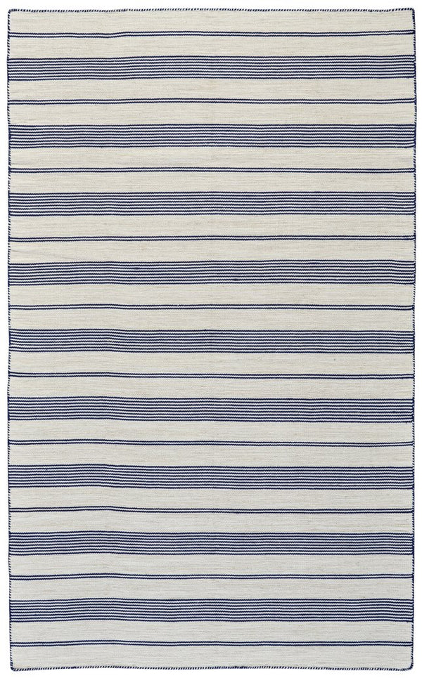 Feizy Rugs Duprine Eco-friendly Hand-woven Indoor Rug - Stylish Nautical Design With Classic Pin Stripes White,Ivory,Blue Pet,Polyester 7220560fnvy000e10