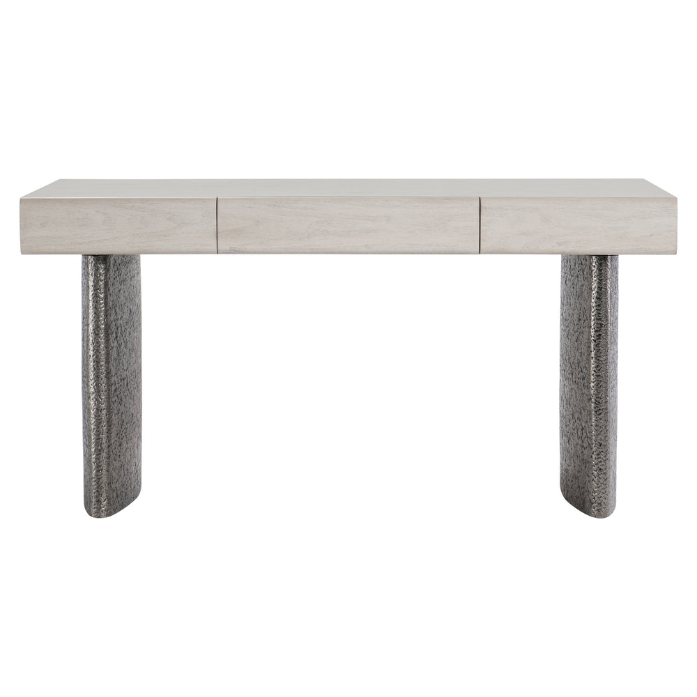 Bernhardt Bernhardt Sereno Desk In Lutra Walnut With Fuso Cast-Aluminum Legs, Soft-Close Drawer, Rustic Modern Elegance D29511