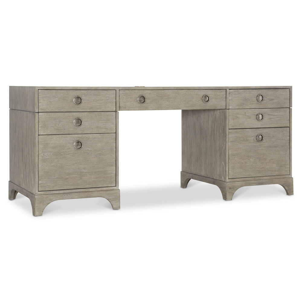 Bernhardt Bernhardt Forsyth Rustic Albion Pewter Desk With Built-In Charging, Cord Management & File Storage D16514