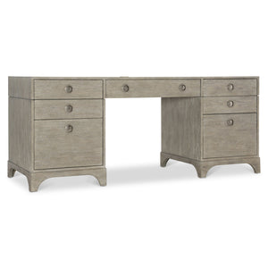 Bernhardt Bernhardt Forsyth Rustic Albion Pewter Desk With Built-In Charging, Cord Management & File Storage D16514