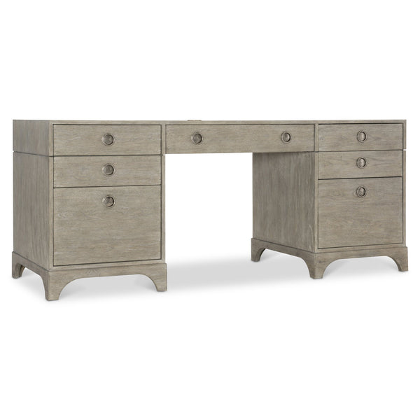 Bernhardt Bernhardt Forsyth Rustic Albion Pewter Desk With Built-In Charging, Cord Management & File Storage D16514