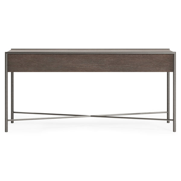 Bernhardt Bernhardt Outline Console Table With Wire-Brushed Oak Top & Sculptural Atra Steel Frame, 68" 360921