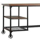 Homelegance By Top-Line Delano Industrial Modern Rustic Storage Desk Black Veneer