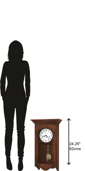 Hekman Furniture 620445 Jennelle Wall Clock - Antique Windsor Cherry Clock With Chiming Pendulum & Elegant Design Windsor Cherry Jennelle Wall Clock 620445