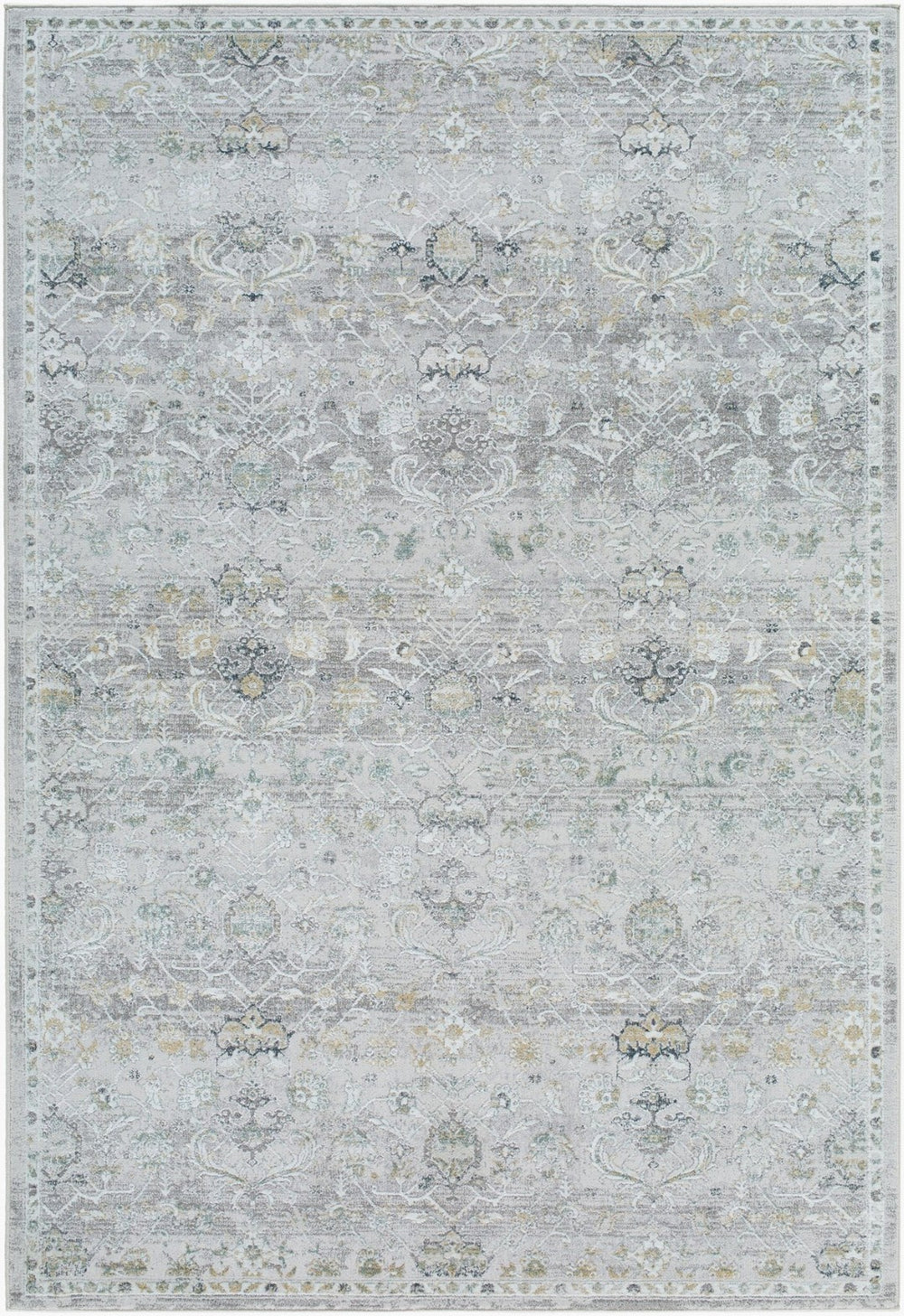 Livabliss Lorenz Machine Woven Medallion Area Rug Polypropylene Blend for Living Dining Rooms Light Sage, Lig 5'3" x 7' LTZ2301-537