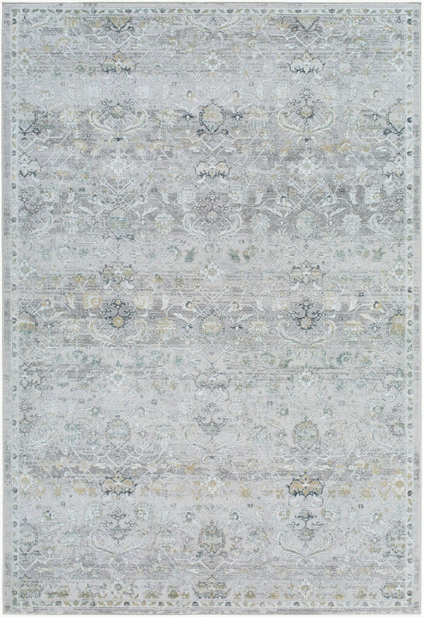 Livabliss Lorenz Machine Woven Medallion Area Rug Polypropylene Blend for Living Dining Rooms Light Sage, Lig 5'3" x 7' LTZ2301-537