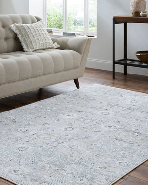Livabliss Lorenz Medallion Area Rug Turkish Woven Polypropylene for Living and Dining Rooms Light Sage, Ivo 6'7" x 9' LTZ2303-679