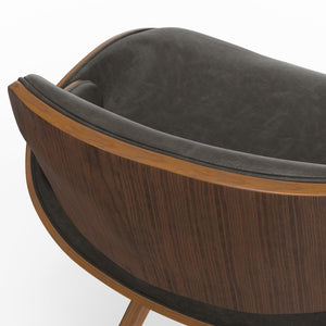 English Elm Malden Bentwood Dining Chair - Vintage Brown Vegan Leather, Stylish Comfort For Home & Office B136P158903