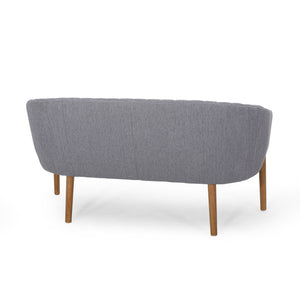 English Elm Loveseat Mid-century Modern Channel Tufted Upholstered Sofa with Rubberwood Tapered Legs 65780.00FCHAR