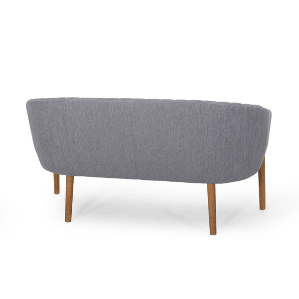 English Elm Loveseat Mid-century Modern Channel Tufted Upholstered Sofa with Rubberwood Tapered Legs 65780.00FCHAR