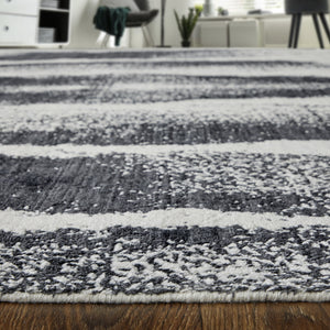 Feizy Rugs Cod8930f Coda Abstract Hand-woven Wool & Viscose Rug - Bold Modern Design With High-low Pile Sheen Finish Black,White Wool,Viscose Cod8930fblkwhtf00