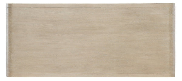 Hooker Furniture Brixton Writing Desk With Two-Tone Elm & Ivory Finish, 5 Drawers, Drop-Front Keyboard, Curved Design 6022-10458-80