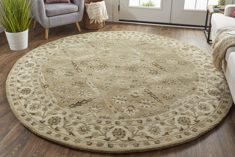 Feizy Rugs Eaton Hand-tufted Wool Oriental Rug - Timeless Persian Design For Elegant Home Decor And Comfort Green,Brown,Taupe Wool 6548424fsag000n80