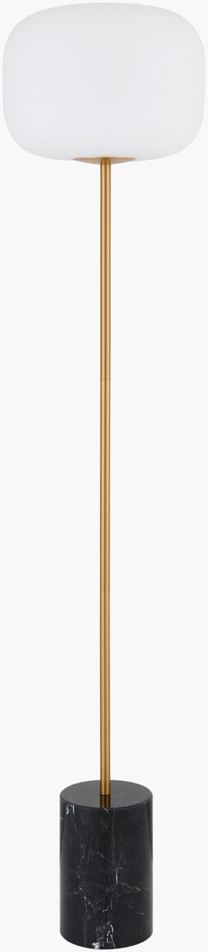 Surya Lunaris Marble Body Glass Shade Floor Lamp Elegant Ambient Glow for Living Rooms LUA-001