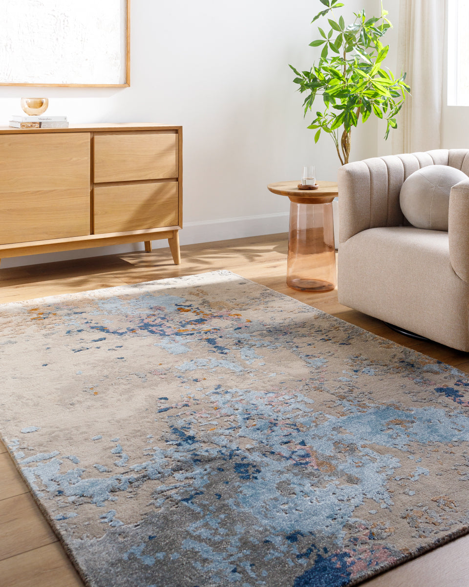 Lukla LUA-2301 9' x 12' Handmade Rug LUA2301-912  Khaki, Silver, Prairie Dust, Sage Surya