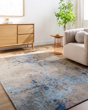 Surya Lukla Handmade 10' X 14' Wool & Viscose Rug - Plush, Elegant Design For Cozy Living Spaces Beige Viscose,Wool Lua2301-23