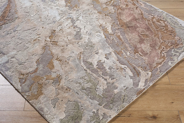 Surya Lukla Handmade 10' X 14' Wool & Viscose Rug - Plush, Elegant Design For Cozy Living Spaces Taupe Wool,Viscose Lua2302-23