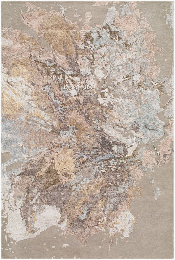 Surya Lukla Hand Tufted Wool Viscose Area Rug Low Pile Minimalist Living Room Accent 5' x 7'6" Rectangle LUA2316-576