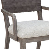 Scott Living Home Griffith Woven Back Arm Chair Gray with Light Wood Finish P367DJ271 Pulaski Furniture