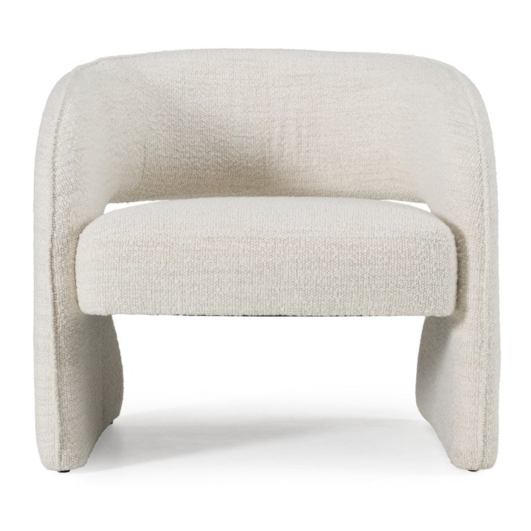 VIG Furniture Luby Sculptural Cream Fabric Accent Chair With Open Base, Cutout Back & Rounded Arms — No Assembly Required VGKK-KFA1161-BEI-CH