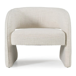 VIG Furniture Luby Sculptural Cream Fabric Accent Chair With Open Base, Cutout Back & Rounded Arms — No Assembly Required VGKK-KFA1161-BEI-CH