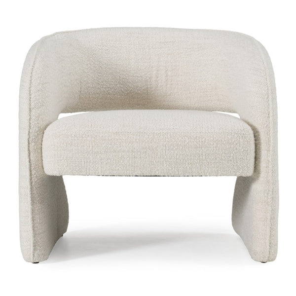 VIG Furniture Luby Sculptural Cream Fabric Accent Chair With Open Base, Cutout Back & Rounded Arms — No Assembly Required VGKK-KFA1161-BEI-CH