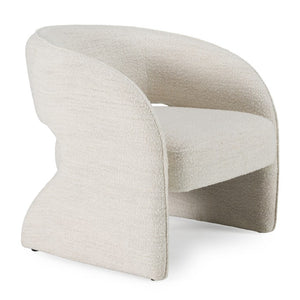 VIG Furniture Luby Sculptural Cream Fabric Accent Chair With Open Base, Cutout Back & Rounded Arms — No Assembly Required VGKK-KFA1161-BEI-CH