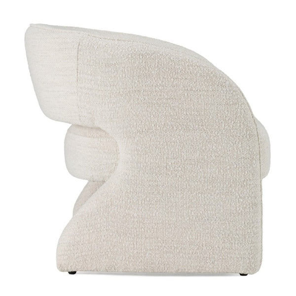VIG Furniture Luby Sculptural Cream Fabric Accent Chair With Open Base, Cutout Back & Rounded Arms — No Assembly Required VGKK-KFA1161-BEI-CH