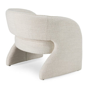 VIG Furniture Luby Sculptural Cream Fabric Accent Chair With Open Base, Cutout Back & Rounded Arms — No Assembly Required VGKK-KFA1161-BEI-CH