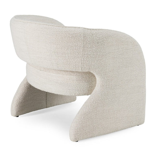 VIG Furniture Luby Sculptural Cream Fabric Accent Chair With Open Base, Cutout Back & Rounded Arms — No Assembly Required VGKK-KFA1161-BEI-CH