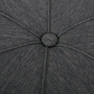 English Elm Ottoman Round Drum Tufted Footrest Neutral Fabric for Modern Living Rooms 71829.00CHAR