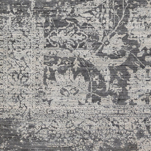 Surya Lucknow Luc-2300 Handmade 2' X 3' Rug - Durable, Chemical-free, Modern Decor With Low Pile Style Charcoal Viscose,Wool Luc2301-69