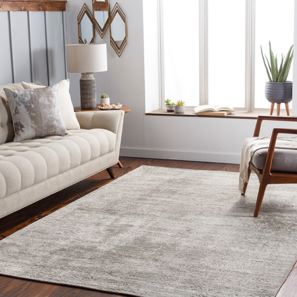 Surya Lucknow Luc-2300 Handmade 2' X 3' Rug - Durable, Chemical-free, Modern Decor With Low Pile Style Taupe Viscose,Wool Luc2306-23