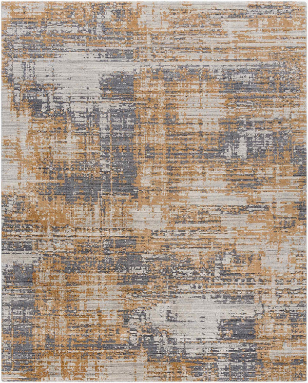 Surya Lucknow Luc-2300 Handmade 2' X 3' Rug - Durable, Chemical-free, Modern Decor With Low Pile Style Ochre Viscose,Wool Luc2309-23