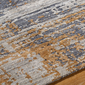 Surya Lucknow Luc-2300 Handmade 2' X 3' Rug - Durable, Chemical-free, Modern Decor With Low Pile Style Ochre Viscose,Wool Luc2309-23