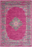 Nourison Passion PSN03 Machine Made Power-loomed Ornamental Border Indoor Only Bohemian Vintage Rug Fuchsia, Pink 100% Polypropylene 99446815088