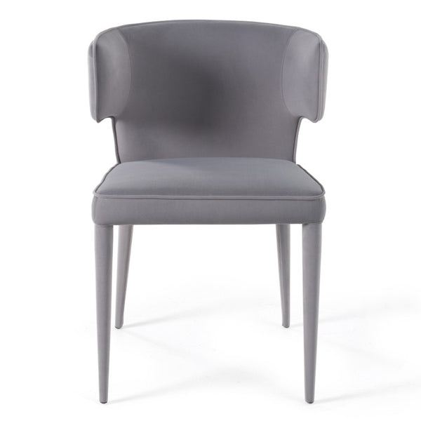 VIG Furniture Lucero Grey Velvet Dining Chair With Iron Frame, Plush Seat & Protective Glides For Everyday Comfort VGYF-DC1021-GV