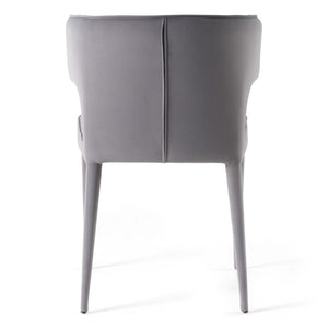 VIG Furniture Lucero Grey Velvet Dining Chair With Iron Frame, Plush Seat & Protective Glides For Everyday Comfort VGYF-DC1021-GV