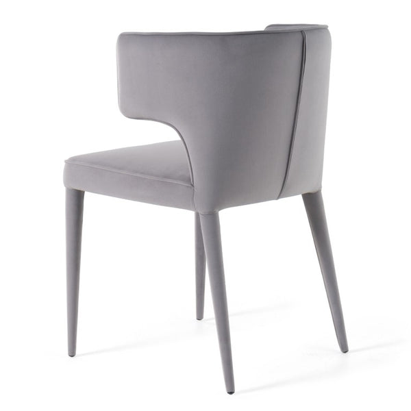 VIG Furniture Lucero Grey Velvet Dining Chair With Iron Frame, Plush Seat & Protective Glides For Everyday Comfort VGYF-DC1021-GV