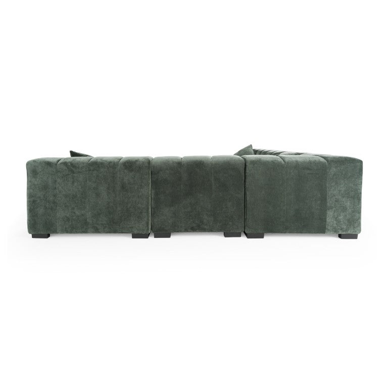 VIG Furniture Ludwig 6-Piece Dark Green Modular Sectional Sofa With Ottoman, Plush Cushions & Solid Poplar Frame VGDW-DS1021-GRN