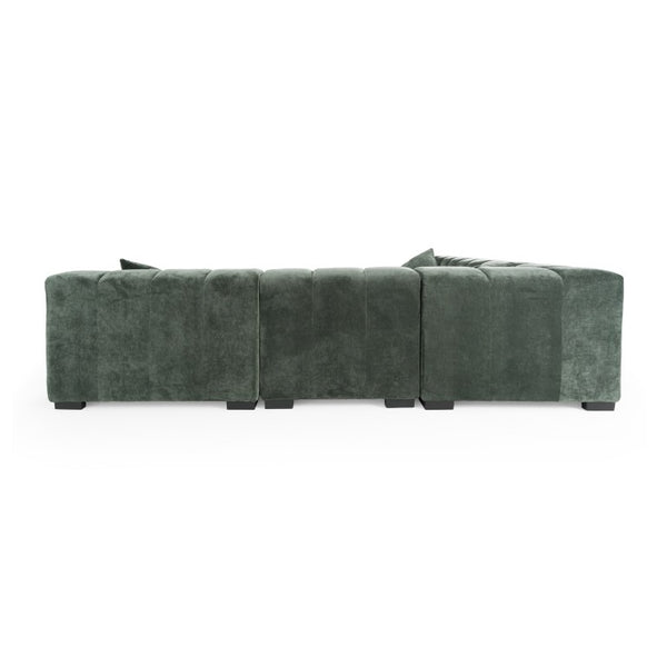 VIG Furniture Ludwig 6-Piece Dark Green Modular Sectional Sofa With Ottoman, Plush Cushions & Solid Poplar Frame VGDW-DS1021-GRN