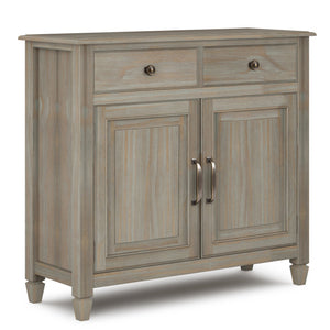 English Elm Connaught Solid Wood Entryway Storage Cabinet - Distressed Grey, Vintage Charm & Versatile Storage Solution B136P158541
