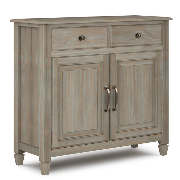 English Elm Connaught Solid Wood Entryway Storage Cabinet - Distressed Grey, Vintage Charm & Versatile Storage Solution B136P158541